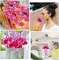 50 Pcs Flamingo Straws Flamingo Drinking Straws Bachelorette Straws Bendable Cocktail Straws for Flamingo Pool Party Table Decor Birthday Wedding Tableware Decoration, Rose